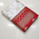 White And Red Silk Saree