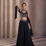 Navy Blue Short Top Plazzo