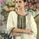 Cream And Black Plazzo Set