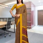 Mustard Printed Saree