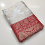 White And Red Silk Saree