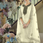 Cream And Black Plazzo Set
