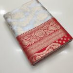 White And Red Silk Saree