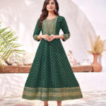 Fancy Bottle Green Kurti