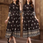 Brown Soft Cotton Fancy Kurti