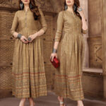 Gold Soft Cotton Fancy Kurti