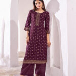 Dark Purple Kurti Plazzo