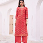 Dusty Orange Kurti Plazzo