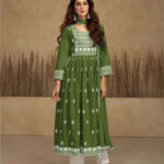 Olive Green Long Churidar