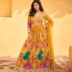 Mustard Floral Fancy Gown