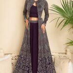 Dark Purple Lahenga with Jacket