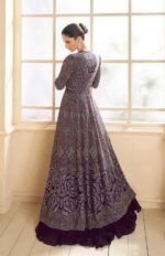 Dark Purple Lahenga with Jacket - Image 2