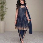 Navy Blue Dhoti Suit