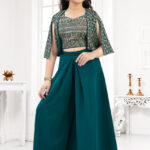 Blue Short Top Plazzo
