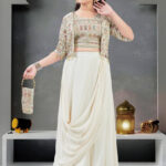 White Short Top Plazzo