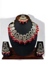 Watermelon Red with mirror Necklace Set