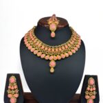 Baby pink with Gold Necklace Set