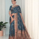 Peacock Blue Soft Silk Saree