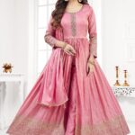 Baby Pink Flared Churidar
