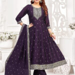 Purple Flared Churidar
