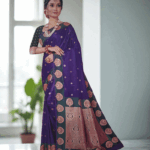 Blue with Green Soft Silk Saree