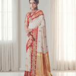 White with Red Soft Silk Saree