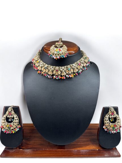 Multi Color polki Necklace Set