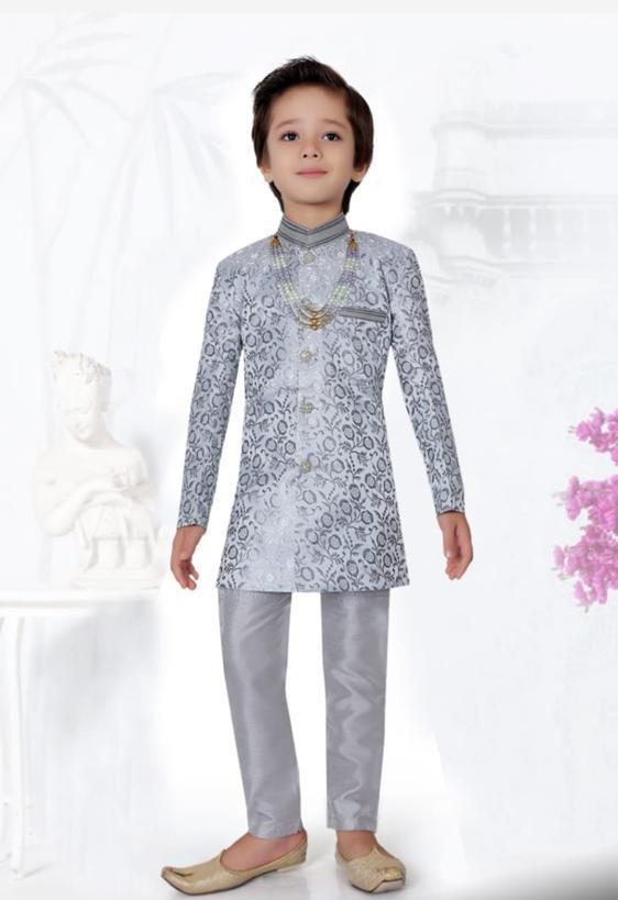 1-70281 Gray Boy's Kafni suit - Image 1