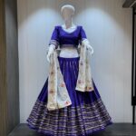 Dark Purple with White Lahenga