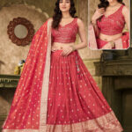 Pink Brocade Design Lehenga