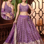 Purple Brocade Design Lehenga
