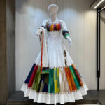 White with Multi Color Navratri Lahenga
