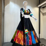 Black with Multi Color Navratri Lahenga