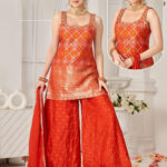 Orange Plazo Suit