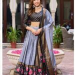 Gray chaniya choli