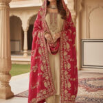 Gold with Pink Salwar Kameez