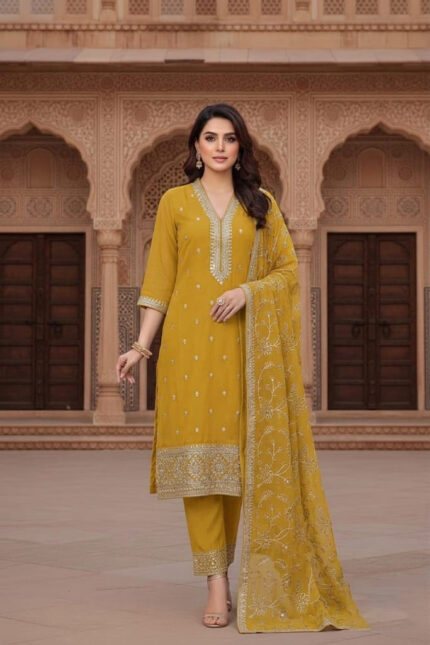 Mustard Salwar Kameez