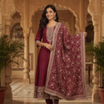 Wine Fancy Churidar