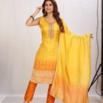 Yellow & Orange Salwar Kameez