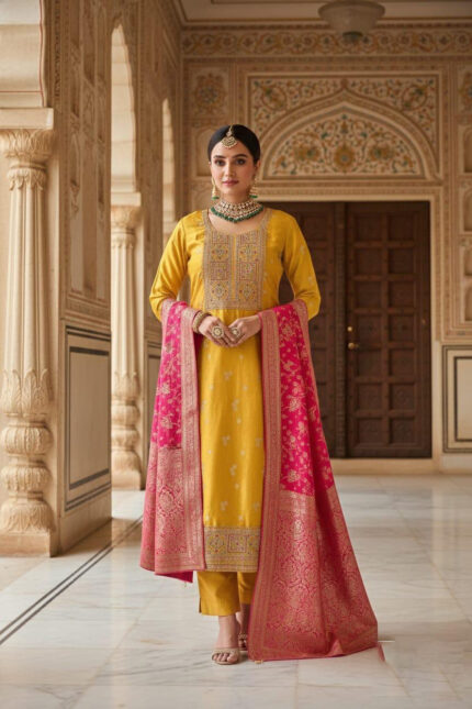 Mustard Salwar Kameez