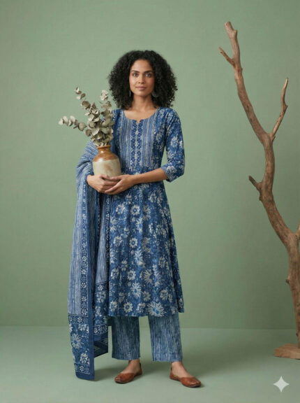 Blue Fancy Churidar