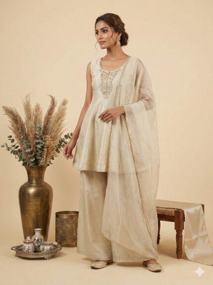Beige Fancy Plazo