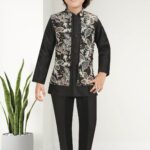 Black with multi boys modi suit