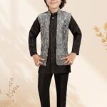 Black and White Boys Modi Suit