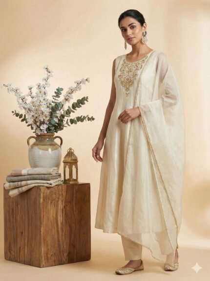 Beige Fancy Churidar