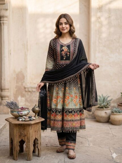 Black Fancy Churidar