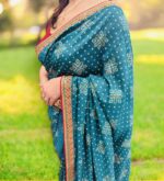 Soft Silk Embroidered Saree - Image 3