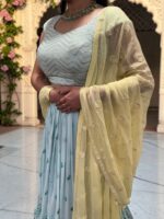 Light Blue Lehenga - Image 3