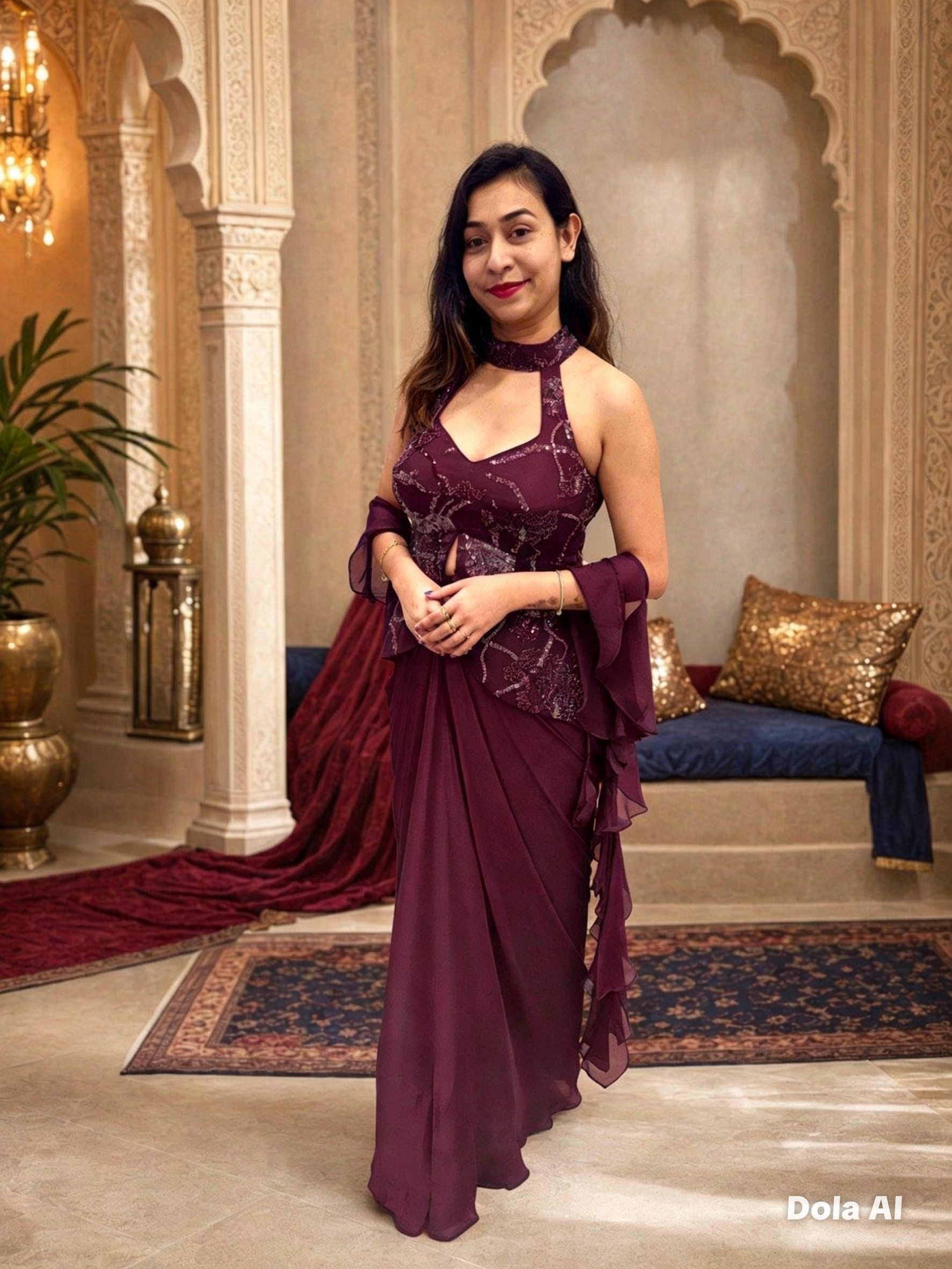205917-3 Wine Skirt & Top Set - Image 1