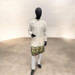 Beige Men's Kurta with print - Image 2